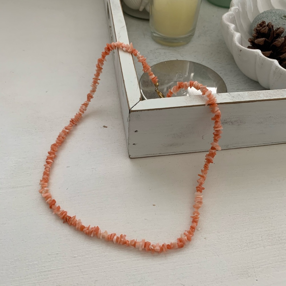 Coral Puka Shell Necklace